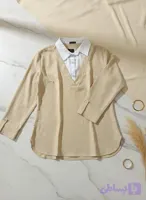 شومیز دوتیکه چسبیده دو رنگ کد ۱۰۳
