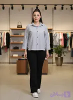 شومیز دکمه بغل راه راه کد ۱۱۲