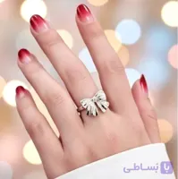 انگشتر دخترانه پاپیونی پینترستی فری سایز نقره ای