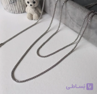 نیم ست خاویاری گردنبند دولاین دستبند نقره ای رنگ ثابت