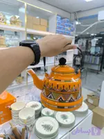 کتری لعابی مراکشی نارنجی