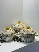 ست قابلمه سه تایی طرح گل شاد
