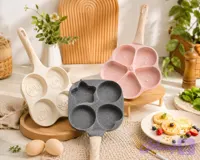 تابه پنکیک ۴ خانه گرانیتی دسته چوبی مدل ستاره