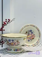 ست آبکش و سینی طرح گل وحشی