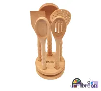 سرویس کفگیر و ملاقه آبرون چوبی 6 پارچه AW510