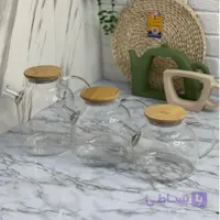 قوری پیرکس درب بامبو (شعله مستقیم) در سه ظرفیت وارداتی اصل