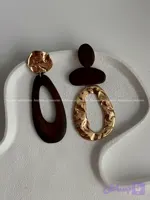 گوشواره لنگه به لنگه چوبی