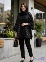 مانتو پانچ زنانه شانتون ژاکارد مدل پناه سایز فری تا ۵۶ و با ضمانت اصالت کالا