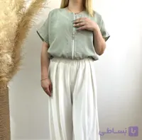 بامبر نخی سبز پاستلی تابستانه
