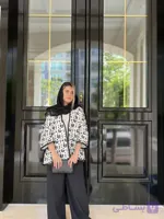 کت بهاره تابستانه سفید مشکی هرمانا
