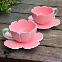 ماگ لته با زیره طرح گل سرامیکی دست ساز