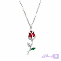 گردنبند زنانه مدل شاخه گل رز ظریف متحرک