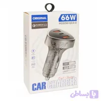 شارژر فندکی فست شارژ ۶۶ وات ۳ پورت مدل ZF120
