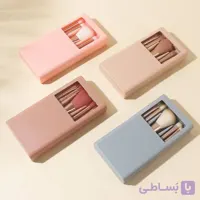 ست براش آرایشی 5 عددی مسافرتی آینه دار