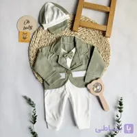 سرهمی کتی نوزادی پسرانه با کلاه