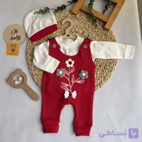 ست بیلر و بلوز نوزادی دخترانه طرح گل