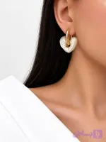گوشواره قلبی سفیدگلد
