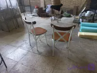 صندلی ناهارخوری فلزی سورنا مدل لهستانی پایه سفید