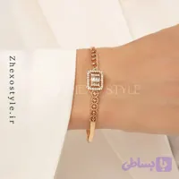 دستبند النگویی زنانه ژوپینگ امرالدکات نگین‌دار