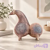 مجسمه دکوری سفالی مدل اسب املش مشکی