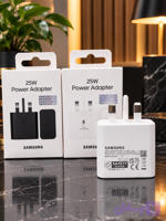 آداپتور/ کلگی / شارژر / شارژ فوق سریع سامسونگ 25 وات اصلی/ اورجینال - (Samsung 25W Adapter) – NFC ساپورت - رنگ مشکی و سفید