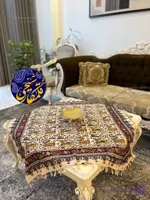 رومیزی چاپ قلمکار شیخی سایز ۱۰0 در ۱۰۰  طرح بازی چوگان