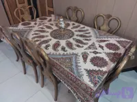 رومیزی چاپ قلمکار شیخی سایز ۲۴۰ در ۱۶۰ طرح بته جقه