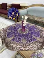رومیزی مربع ابریشمی درجه یک، طرح لچک‌ترنج و بته‌جقه