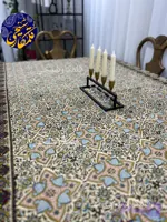 رومیزی چاپ قلمکار شیخی سایز 160 در 240 طرح ایوان عمارت عالی قاپو