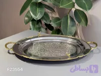 سینی پذیرایی کوچک بیضی استیل