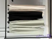 شلوار سیلک  کمری وارداتی دخترانه با رنگ مشکی کرم ماچا