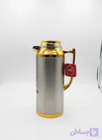 فلاسک دوجداره تمام استیل شیشه صورتی با ظرفیت ۱.۹ لیتر (طرح لوکس طلایی) - Shopinco.ir