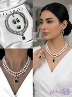 ست مروارید طبیعی/پرورشی فیلاروس نگین سبز