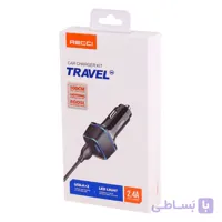 شارژر فندکی خودرو رسی  Q05L 2.4A 12W Recci+ کابل لایتنینگ