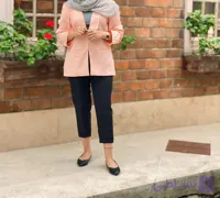 مانتو زنانه ژاکارد مدل کتی صورتی