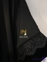 چادر یاسمین آستین مخمل طرح الماس دور آستین سنگدوزی پارچه مشکی بالطافت وریزش بسیار