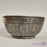 کاسه مسی قلم و حکاکی قاجاری کار دست