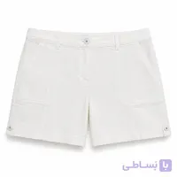 شلوارک زنانه کتان وارداتی برند BRANDTEX رنگ سفید