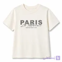 تیشرت زنانه سفید شیری PRIMARK پنبه چاپ PARIS