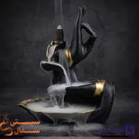 جا عودی آبشاری دکوراتیو مدل مجسمه پیرمرد زاهد و دست – جنس پلی‌استر نسوز برند سیتی سفال