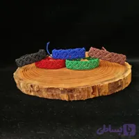 دستبند میکرومکرومه منحنی متقاطع بافته شده با نخ موم زده