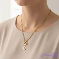 گردنبند زنانه ورساچه با قفل T طلایی مدل ELM8304