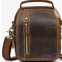 🌐 💼 کیف دوشی و دستی چرم طبیعی مردانه (طرح پتینه / کریزی هورس) 💼