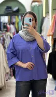 شومیز زنانه مدل باکسی رنگ بنفش