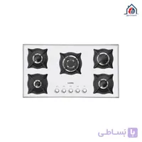 گاز رومیزی ۵۲۴G ایلیااستیل مدل شیشه‌ای سفید