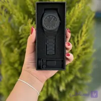 ساعت فول بلک، بدنه پلاستیک فشرده صفحه عدد دار وساده،ضد خش