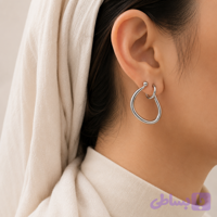 گوشواره ایرکاف استیل دو تکه نامتقارن
