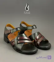 کفش تابستانی زنانه چرم اصل طبیعی مشکی کد1596