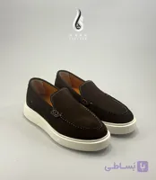 کفش اسپرت کژوال مردانه قهوه ای چرم طبیعی کد 1369