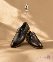 کفش چرم مردانه لوفر دست دوز مشکی کد 1359